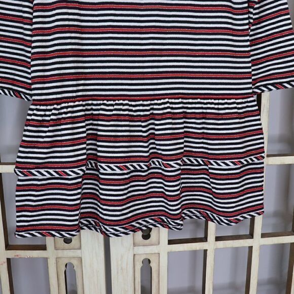 Brooks Brothers Black Red striped Girls Ruffle Shift Long Sleeve Dress Size XL N - Picture 8 of 10
